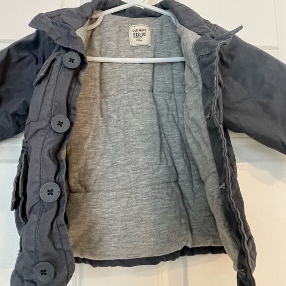 Old Navy 12-18 month toddler boy gray utility jacket/fall coat - Picture 5 of 5